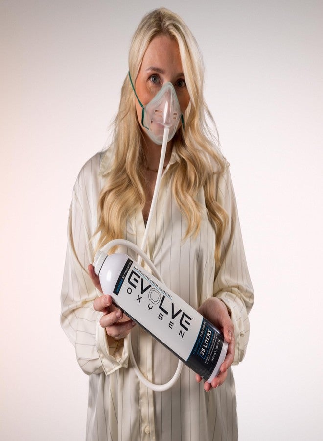 إيفولف عبوة أكسجين نقي من إيفولف سعة 35 لترًا مع قناع وأنبوب | عبوة أكسجين محمولة | مثالية للاستخدام المنزلي والأنشطة الخارجية | مصممة من قبل رجال الإطفاء | صنع في الولايات المتحدة الأمريكية | عبوة من قطعة واحدة - Image 2